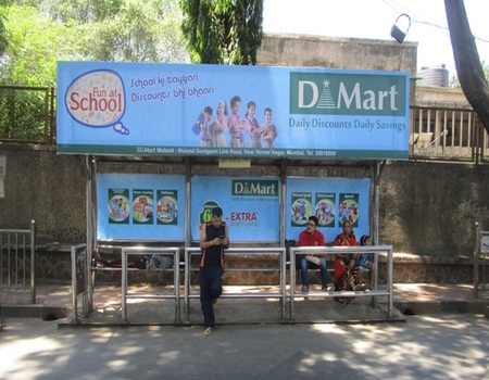 How to Book Bus Queue Shelter Hoardings Advertising Mulund West Bus Stop in Mumbai, Maharashtra 